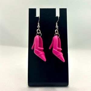Handmade Barbiecore/Barbie classic pink high heel earrings